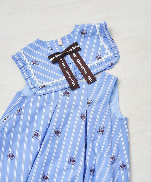 apres les cours(アプレレクール)の「tiny bear2WAYワンピース(ワンピース・キッズ・サックスブルー/アイボリー・100/80/120/110/90)」の19枚目の写真
