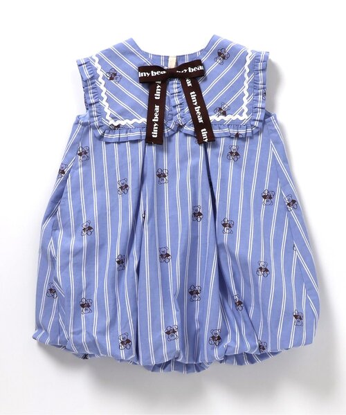 apres les cours(アプレレクール)の「tiny bear2WAYワンピース(ワンピース・キッズ・サックスブルー/アイボリー・100/80/120/110/90)」の3枚目の写真