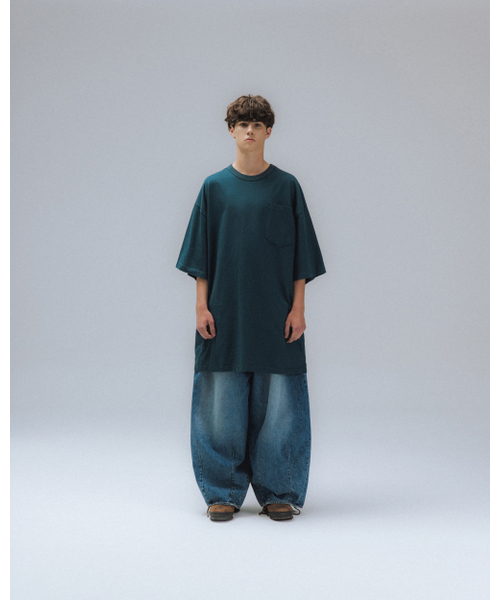 ANGLAN(アングラン)の「Essential Big Half Tee - Blue Green(Tシャツ/カットソー・メンズ・その他・ONE SIZE)」の3枚目の写真