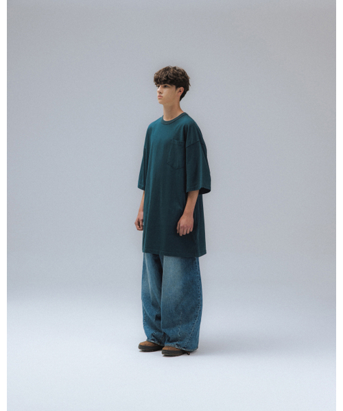 ANGLAN(アングラン)の「Essential Big Half Tee - Blue Green(Tシャツ/カットソー・メンズ・その他・ONE SIZE)」の4枚目の写真