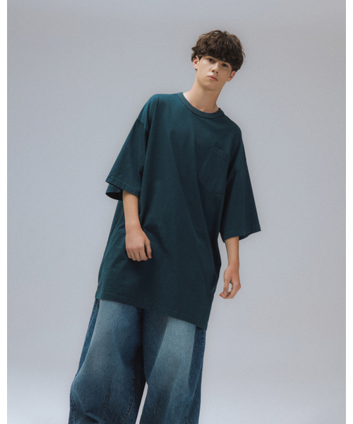 ANGLAN(アングラン)の「Essential Big Half Tee - Blue Green(Tシャツ/カットソー・メンズ・その他・ONE SIZE)」の6枚目の写真