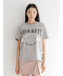 グラフィックプリント半袖Tシャツ M/GY