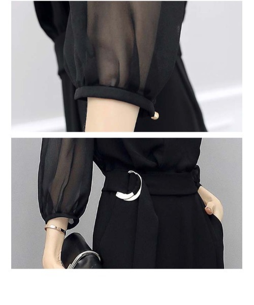 witch(ウイッチ)の「オールインワンワイドパンツ ドレス美しいシルエット(つなぎ/オールインワン・レディース・ブラック・S/M/L/XL)」の4枚目の写真