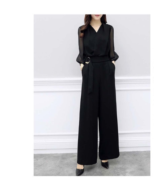 witch(ウイッチ)の「オールインワンワイドパンツ ドレス美しいシルエット(つなぎ/オールインワン・レディース・ブラック・S/M/L/XL)」の8枚目の写真
