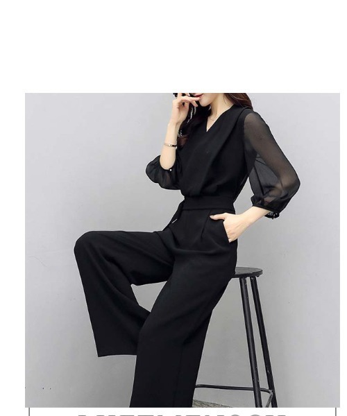 witch(ウイッチ)の「オールインワンワイドパンツ ドレス美しいシルエット(つなぎ/オールインワン・レディース・ブラック・S/M/L/XL)」の11枚目の写真