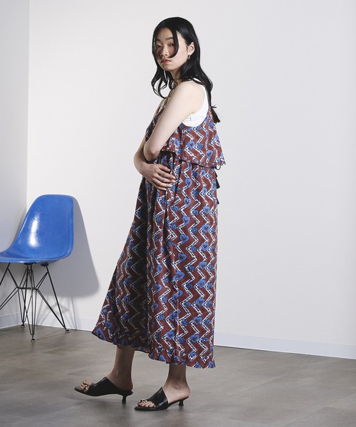 ROSE BUD(ローズバッド)の「HEART PRINT DRESS(ドレス・レディース・ブラウン/レッド・ONE SIZE)」の8枚目の写真