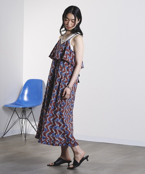ROSE BUD(ローズバッド)の「HEART PRINT DRESS(ドレス・レディース・ブラウン/レッド・ONE SIZE)」の9枚目の写真