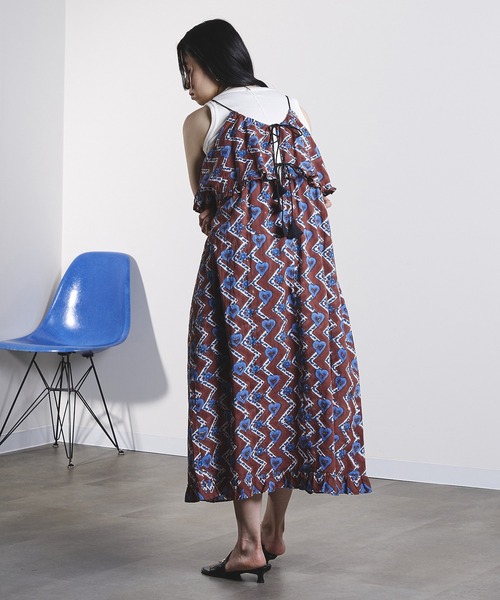 ROSE BUD(ローズバッド)の「HEART PRINT DRESS(ドレス・レディース・ブラウン/レッド・ONE SIZE)」の11枚目の写真