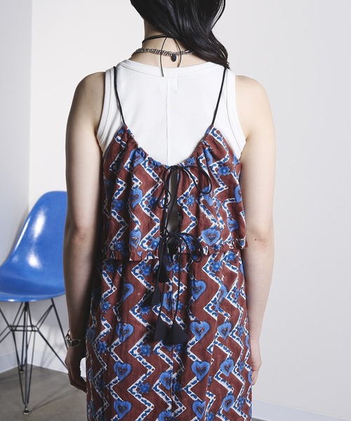 ROSE BUD(ローズバッド)の「HEART PRINT DRESS(ドレス・レディース・ブラウン/レッド・ONE SIZE)」の12枚目の写真