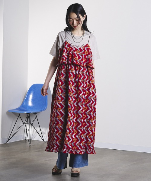 ROSE BUD(ローズバッド)の「HEART PRINT DRESS(ドレス・レディース・ブラウン/レッド・ONE SIZE)」の15枚目の写真