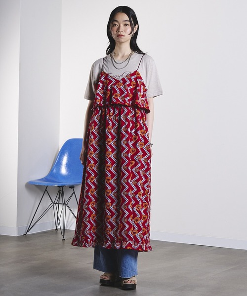 ROSE BUD(ローズバッド)の「HEART PRINT DRESS(ドレス・レディース・ブラウン/レッド・ONE SIZE)」の16枚目の写真