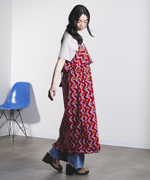 ROSE BUD(ローズバッド)の「HEART PRINT DRESS(ドレス・レディース・ブラウン/レッド・ONE SIZE)」の20枚目の写真