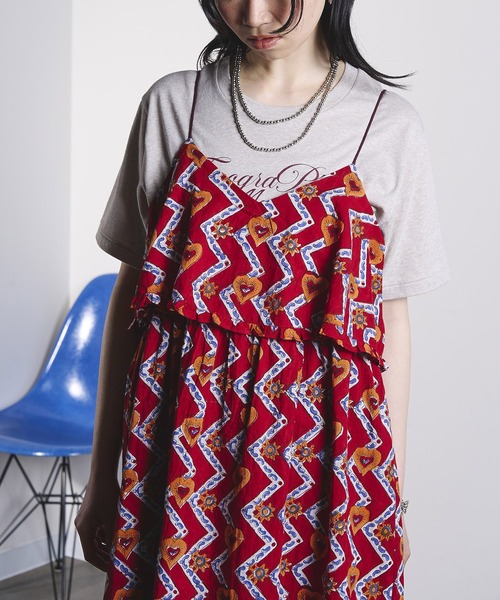 ROSE BUD(ローズバッド)の「HEART PRINT DRESS(ドレス・レディース・ブラウン/レッド・ONE SIZE)」の21枚目の写真