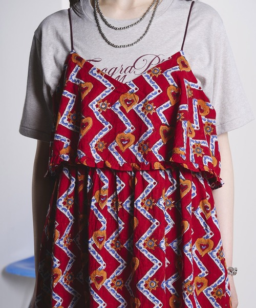 ROSE BUD(ローズバッド)の「HEART PRINT DRESS(ドレス・レディース・ブラウン/レッド・ONE SIZE)」の22枚目の写真