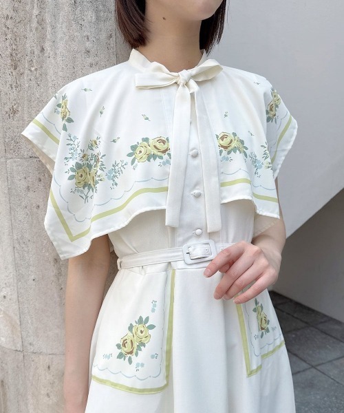 an another angelus(アンアナザーアンジェラス)の「ハンカチーフケープワンピース/fint フィント(ワンピース・レディース・ライトブルー/アイボリー・FREE)」の10枚目の写真
