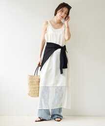 【Noka/WEB限定】サテン裾レースワンピース