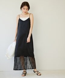 【Noka/WEB限定】サテン裾レースワンピース
