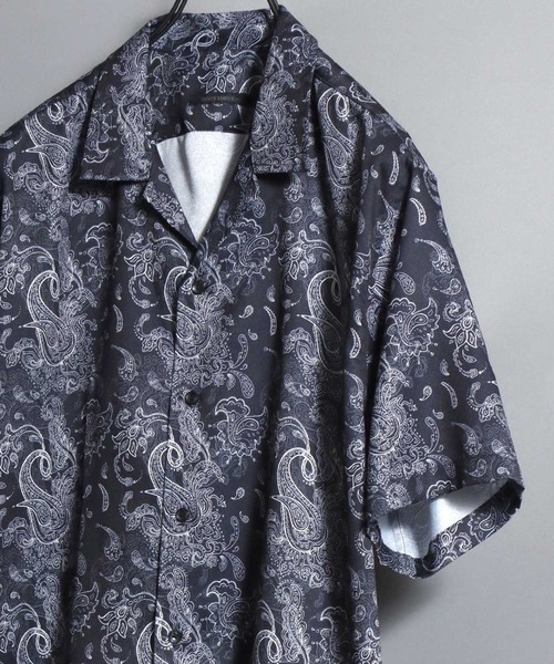 セール】Printed Georgette Short-Sleeve Shirt / ジョーゼット総柄