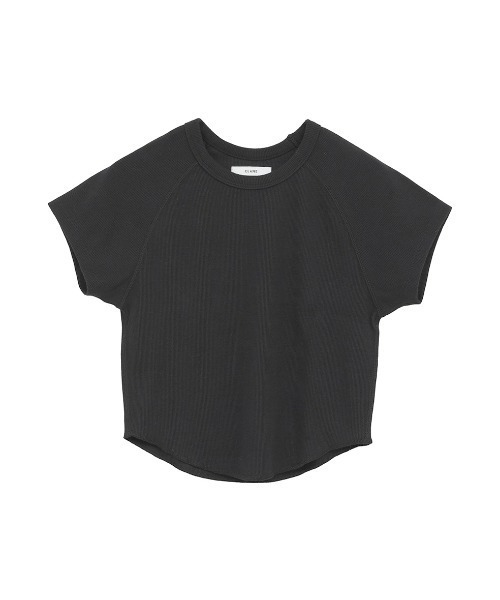 CLANE(クラネ)の「CLANE/クラネ/ROUND SHORT SLEEVE TOPS(Tシャツ/カットソー・レディース・ブラック/ホワイト・1)」の2枚目の写真