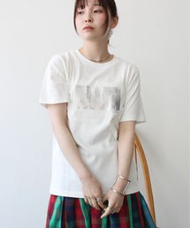 箔プリントコンパクト風景Tシャツ