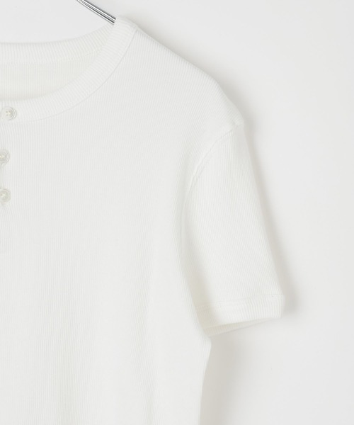 LAND MUSEUM（ランドミュージアム）の「LAND MUSEUM／スリムヘンリーネックＴ（Tシャツ/カットソー・メンズ・ブラック/ホワイト・LARGE/MEDIUM）」の11枚目の写真