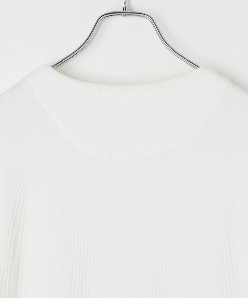 LAND MUSEUM（ランドミュージアム）の「LAND MUSEUM／スリムヘンリーネックＴ（Tシャツ/カットソー・メンズ・ブラック/ホワイト・LARGE/MEDIUM）」の13枚目の写真