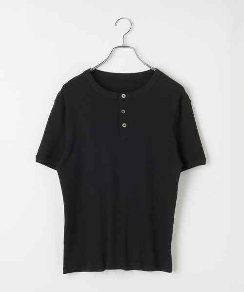 LAND MUSEUM（ランドミュージアム）の「LAND MUSEUM／スリムヘンリーネックＴ（Tシャツ/カットソー・メンズ・ブラック/ホワイト・LARGE/MEDIUM）」の15枚目の写真