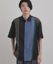 スエードタッチ切替シャツ