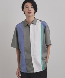 スエードタッチ切替シャツ