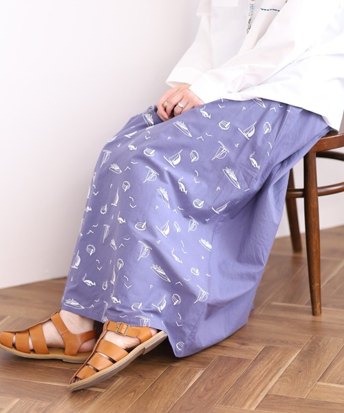 Emago(イマゴ)の「EMAGO ヨット刺繍スカート(スカート・レディース・パープル/グレー/ブラック・FREE)」の3枚目の写真