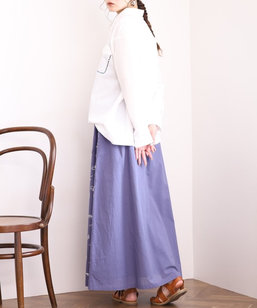 Emago(イマゴ)の「EMAGO ヨット刺繍スカート(スカート・レディース・パープル/グレー/ブラック・FREE)」の19枚目の写真