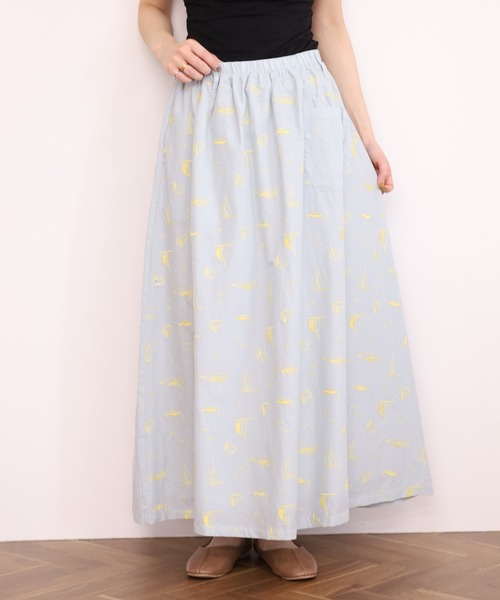 Emago(イマゴ)の「EMAGO ヨット刺繍スカート(スカート・レディース・パープル/グレー/ブラック・FREE)」の7枚目の写真