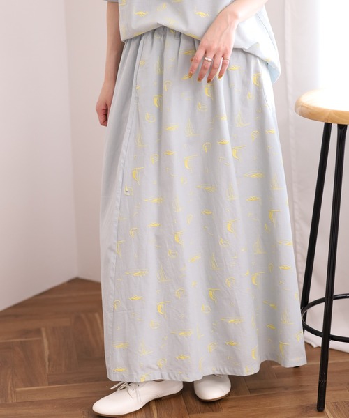 Emago(イマゴ)の「EMAGO ヨット刺繍スカート(スカート・レディース・パープル/グレー/ブラック・FREE)」の14枚目の写真