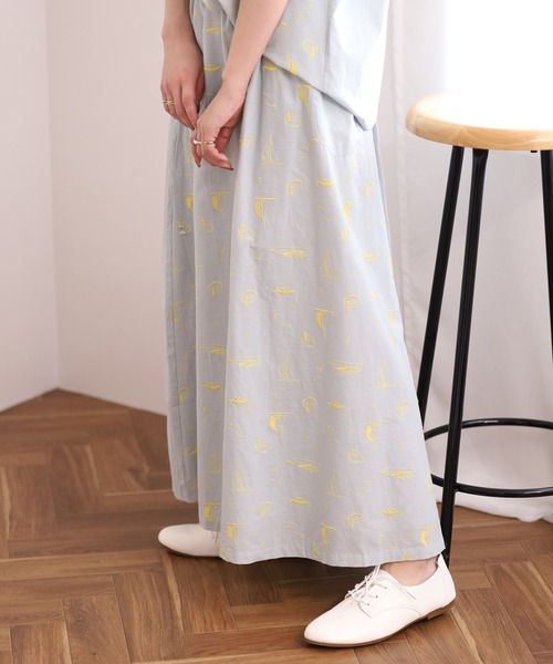 Emago(イマゴ)の「EMAGO ヨット刺繍スカート(スカート・レディース・パープル/グレー/ブラック・FREE)」の12枚目の写真