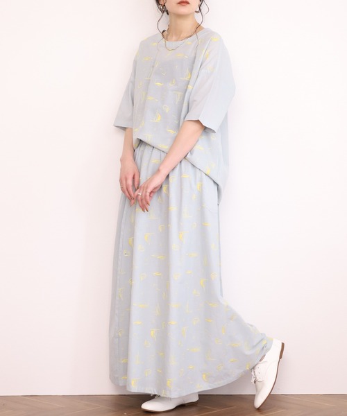 Emago(イマゴ)の「EMAGO ヨット刺繍スカート(スカート・レディース・パープル/グレー/ブラック・FREE)」の6枚目の写真