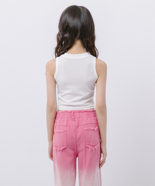 URBAN CHERRY(アーバンチェリー)の「【2点セット】バタフライデザインタンクトップ+グラデーションダメージデニムパンツ(タンクトップ・キッズ・パープル/ピンク/ブルー・110cm/120cm/130cm/140cm/150cm/160cm)」の22枚目の写真