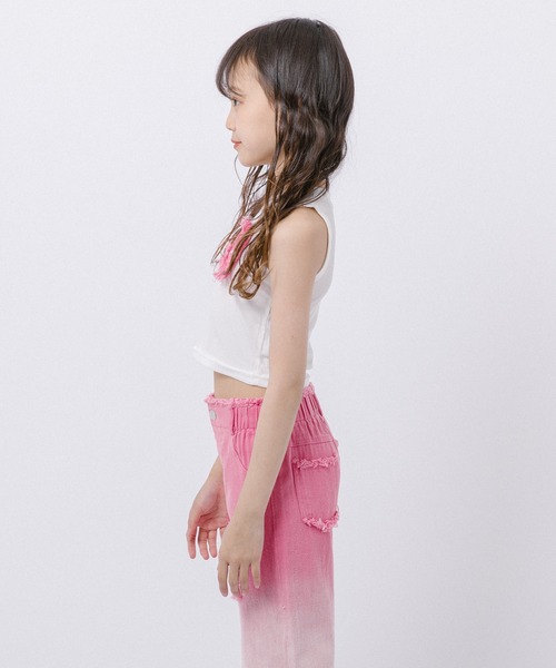 URBAN CHERRY(アーバンチェリー)の「【2点セット】バタフライデザインタンクトップ+グラデーションダメージデニムパンツ(タンクトップ・キッズ・パープル/ピンク/ブルー・110cm/120cm/130cm/140cm/150cm/160cm)」の21枚目の写真