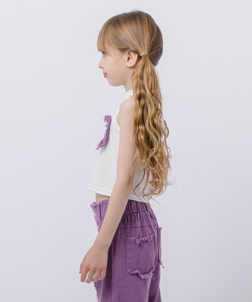 URBAN CHERRY(アーバンチェリー)の「【2点セット】バタフライデザインタンクトップ+グラデーションダメージデニムパンツ(タンクトップ・キッズ・パープル/ピンク/ブルー・110cm/120cm/130cm/140cm/150cm/160cm)」の15枚目の写真