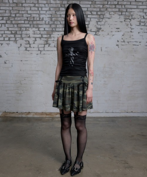 NIIER NOR(ニアノア)の「A'GEM/9 × .kom 『NIIER NOR/ニーアノア』LACE UP CAMO SKIRT/レースアップカモ スカート(スカート・レディース・グレー/カーキ・FREE)」の14枚目の写真
