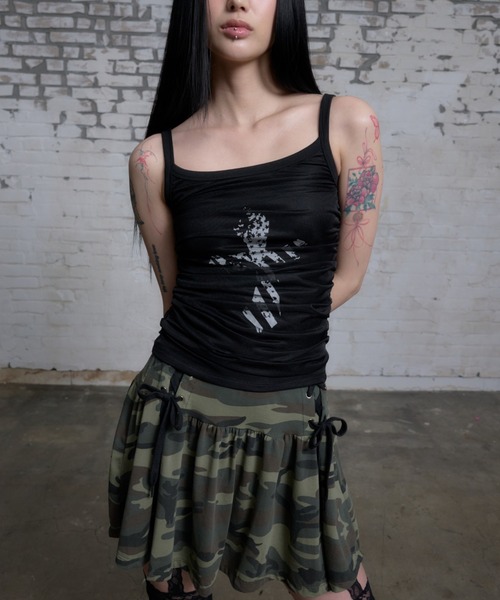 NIIER NOR(ニアノア)の「A'GEM/9 × .kom 『NIIER NOR/ニーアノア』LACE UP CAMO SKIRT/レースアップカモ スカート(スカート・レディース・グレー/カーキ・FREE)」の10枚目の写真