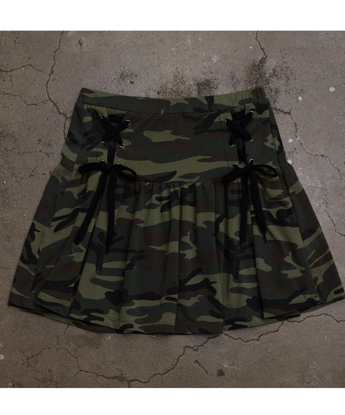 A'GEM/9 × .kom 『NIIER NOR/ニーアノア』LACE UP CAMO SKIRT/レース