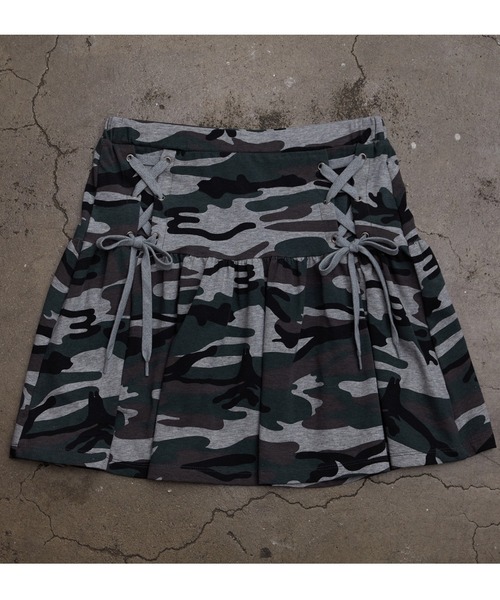 A'GEM/9 × .kom 『NIIER NOR/ニーアノア』LACE UP CAMO SKIRT/レース
