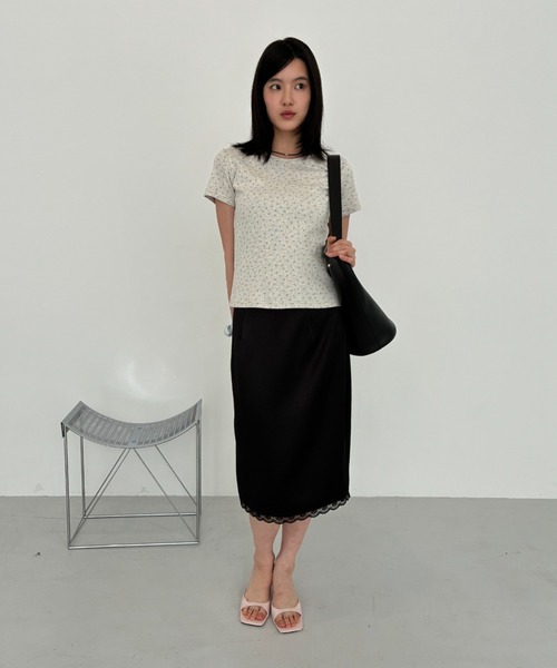 FUULLY STUDIO(フーリィーステューディオ)の「パターンメッシュハーフスリーブTEE(Tシャツ/カットソー・レディース・グレー/ホワイト・FREE)」の6枚目の写真