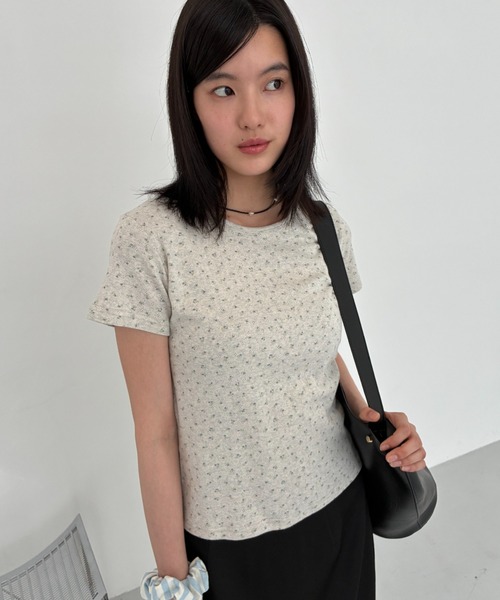 FUULLY STUDIO(フーリィーステューディオ)の「パターンメッシュハーフスリーブTEE(Tシャツ/カットソー・レディース・グレー/ホワイト・FREE)」の4枚目の写真