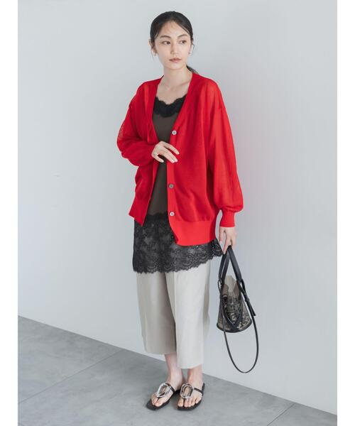 Te chichi(テチチ)の「14GミドルVネックカーディガン《2026 SUMMER LOOK item》(カーディガン/ボレロ・レディース・オートミール/レッド/グレー/ブラック・F)」の18枚目の写真