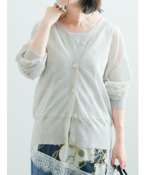 Te chichi(テチチ)の「14GミドルVネックカーディガン《2026 SUMMER LOOK item》(カーディガン/ボレロ・レディース・オートミール/レッド/グレー/ブラック・F)」の3枚目の写真