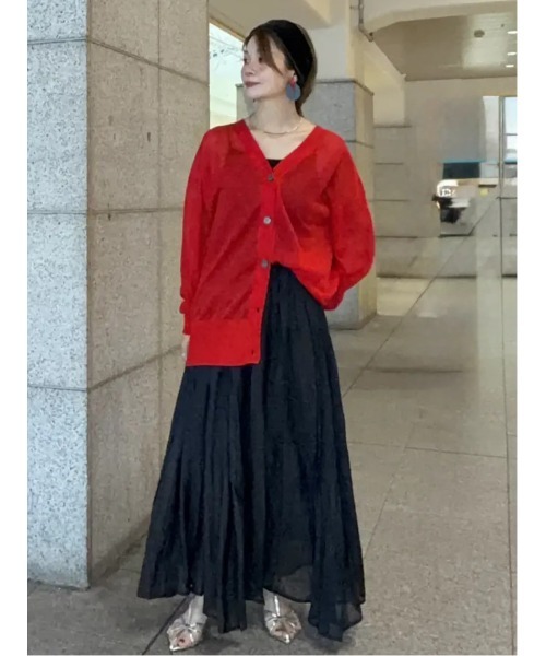 Te chichi(テチチ)の「14GミドルVネックカーディガン《2026 SUMMER LOOK item》(カーディガン/ボレロ・レディース・オートミール/レッド/グレー/ブラック・F)」の6枚目の写真