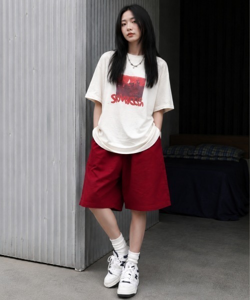 boemy（ボエミー）の「コットン100％ ハーフパンツ（その他パンツ・レディース・ワインレッド/ライトグレー/ホワイト/ブラック・M/L）」の4枚目の写真