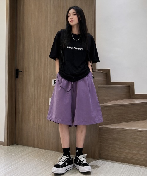 boemy（ボエミー）の「コットン100％ ハーフパンツ（その他パンツ・レディース・ワインレッド/ライトグレー/ホワイト/ブラック・M/L）」の22枚目の写真