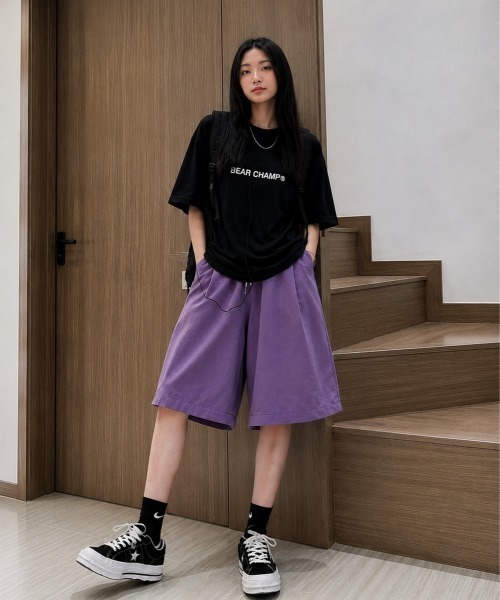boemy（ボエミー）の「コットン100％ ハーフパンツ（その他パンツ・レディース・ワインレッド/ライトグレー/ホワイト/ブラック・M/L）」の12枚目の写真